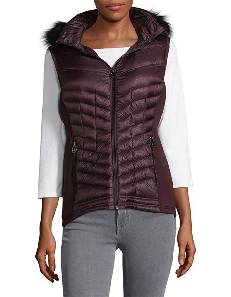 michael kors fake fur vest|michael kors puffer vest women's.